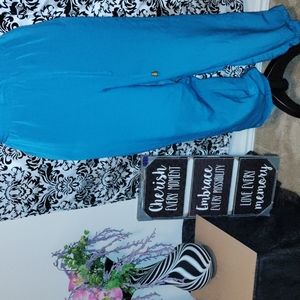 Turquoise silky joggers 2X (14/16)